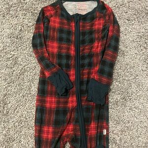 Little Sleepies Plaid Christmas Zippy